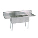 Stainless Steel 3 Compartments Sink w/ Dual 18" Drainboards 18" x 18" x 14" D Bowls-cityfoodequipment.com