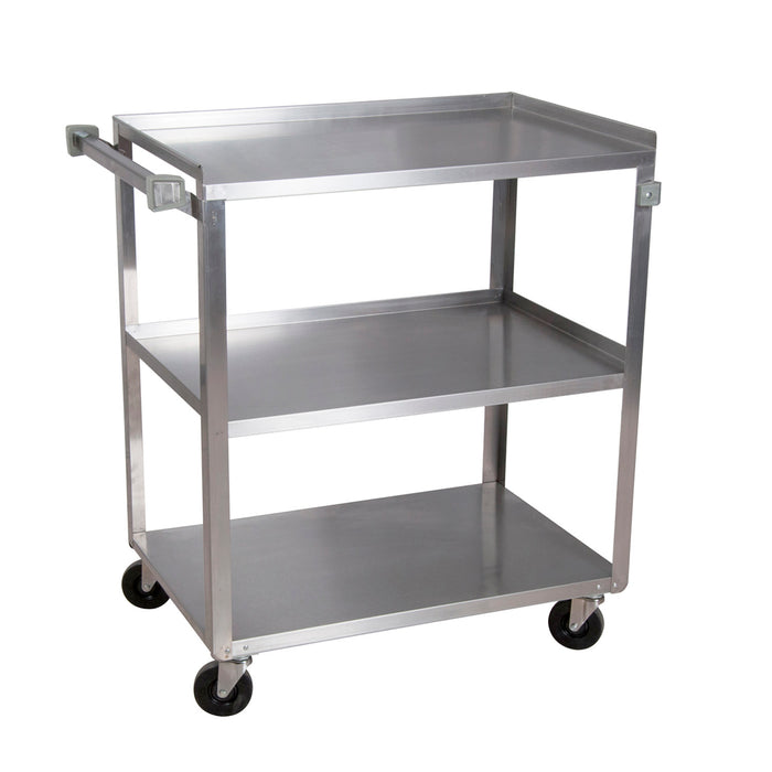 SD S/S Utility Cart, 18" x 27" (3) Shelves - Ships Knocked Down-cityfoodequipment.com