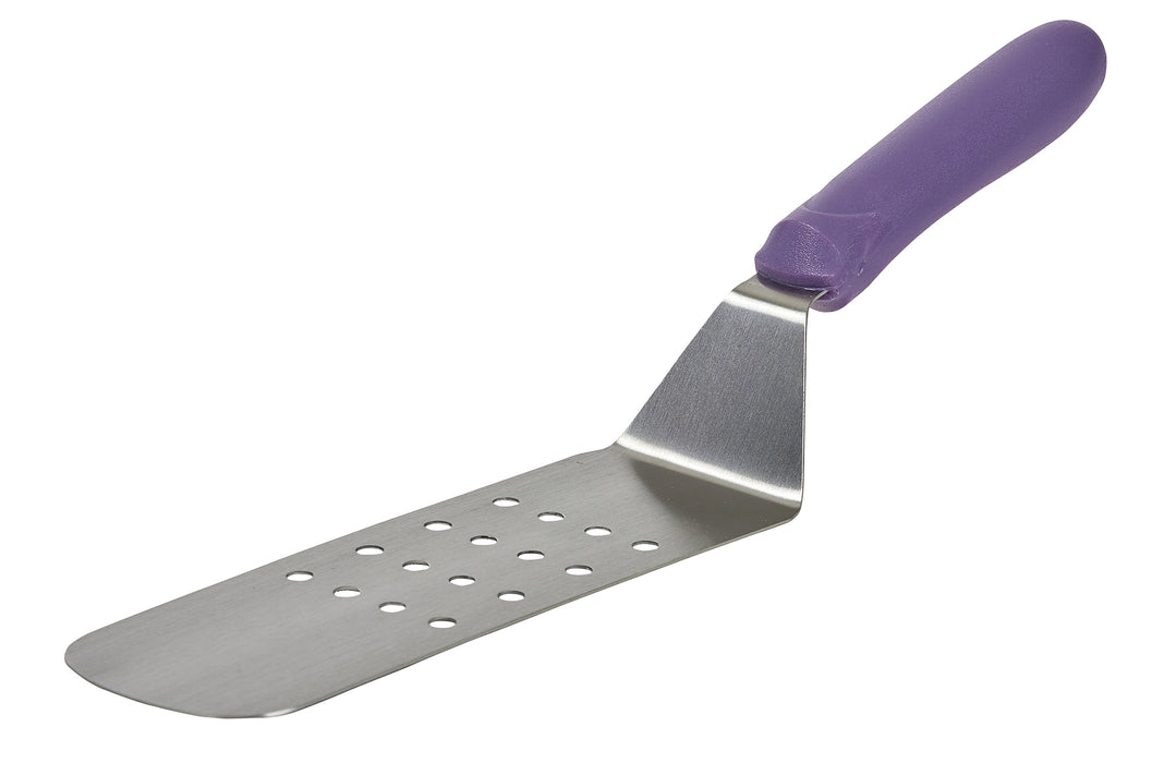 Perf Flexible Turner w/Offset, Purple PP Hdl, 8-1/4" x 2-7/8"Blade, AllergenFree (12 Each)-cityfoodequipment.com