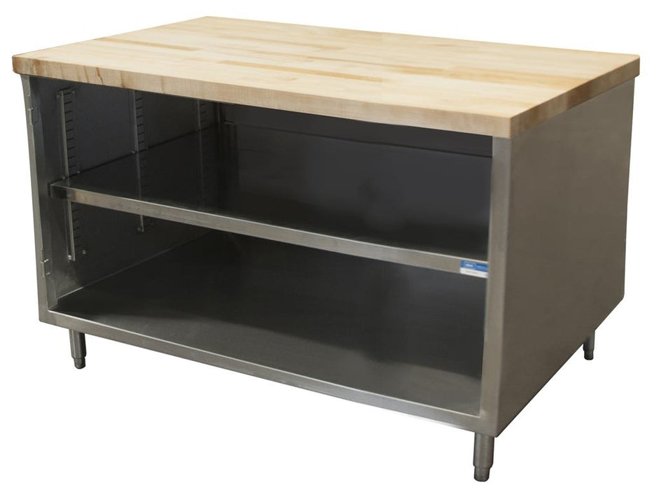 30" X 60" Maple Top Cabinet Base Chef Table-cityfoodequipment.com