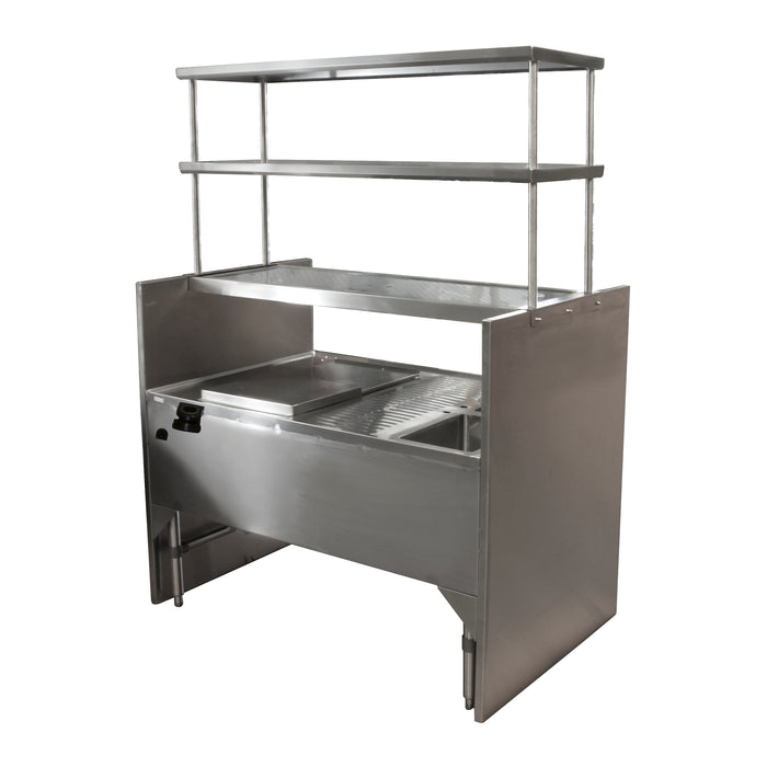 35" X 54" Pass Thru Cocktail Station w/ Overshelf and Soda Gun Holder-cityfoodequipment.com