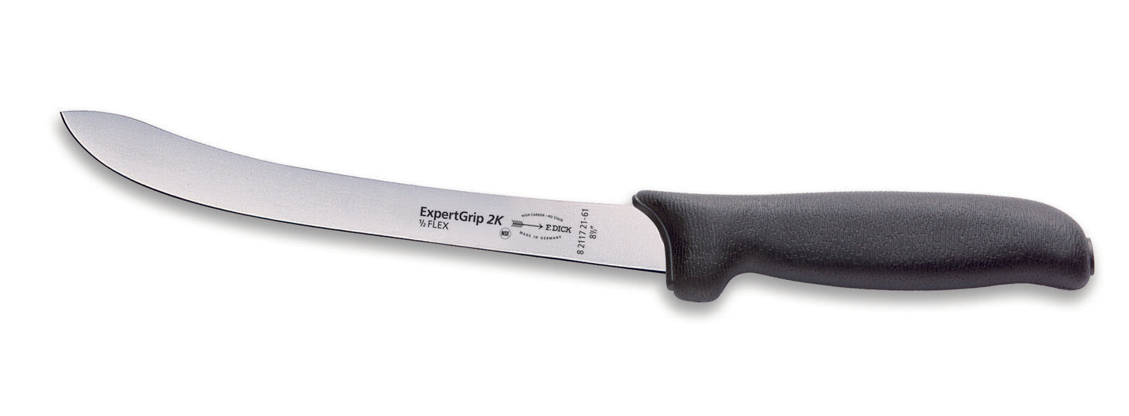 F. Dick (8211721-61) 8" Fish Filleting Knife, Semi Flex, Soft Black Handle-cityfoodequipment.com