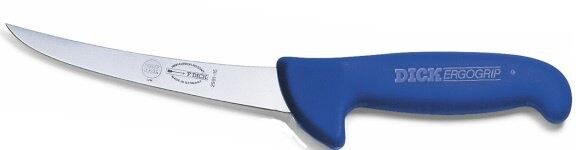 F. Dick (8299115-XXL) 6" Boning Knife, Curved, Stiff, Extra Large Finger Guard-cityfoodequipment.com