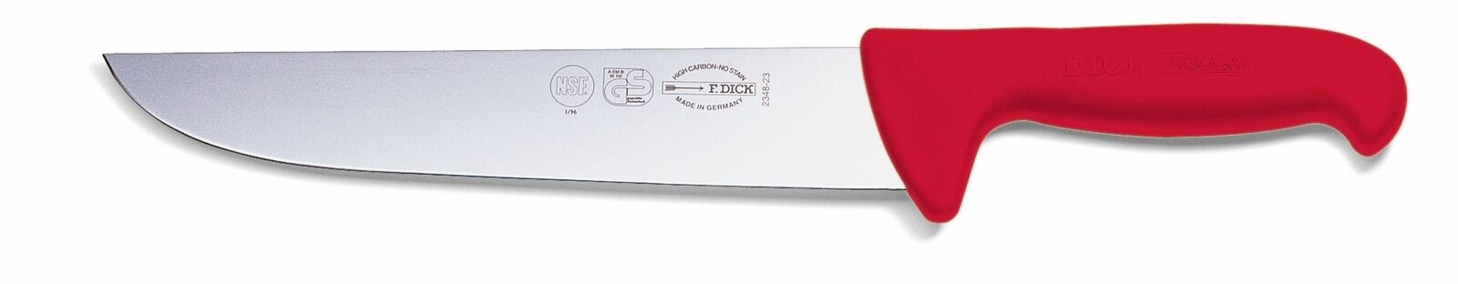 F. Dick (8234823-03) 9" Butcher Knife, Red Handle-cityfoodequipment.com