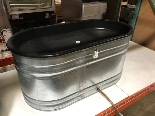 Used 48" x 24" Oval Galvanized Ice Bin-cityfoodequipment.com