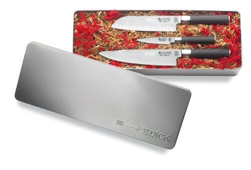 F. Dick (8104800) Damascus Knife Set, 3 Pieces - 1893 Series-cityfoodequipment.com