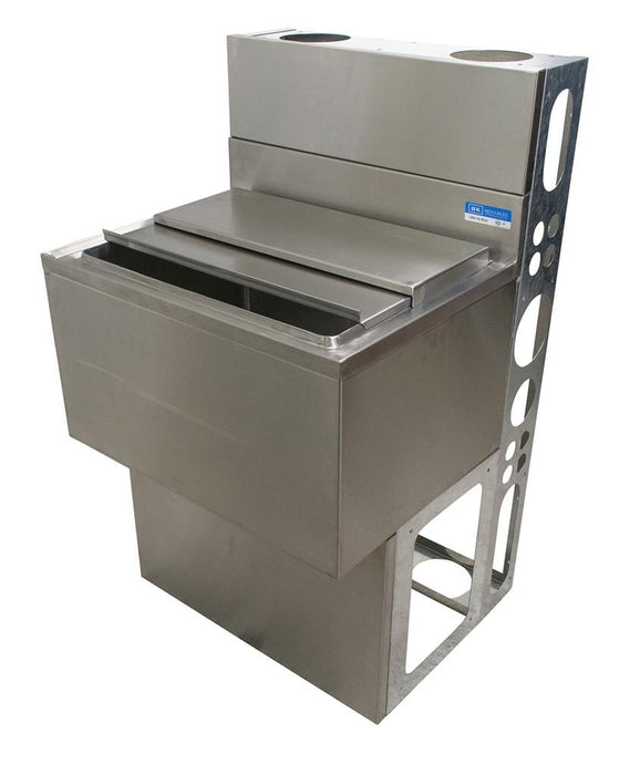 24"X18" S/S Ice Bin & Lid w/ 8 Circuit Cold Plate w/ Die Wall & Base-cityfoodequipment.com