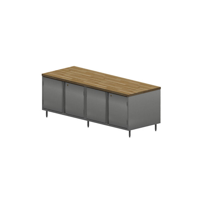 30" X 96" Dual SidedMaple Top Chef Table Hinged Door w/Locks-cityfoodequipment.com