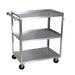 SD S/S Utility Cart, 15-1/2" x 24" (3) Shelves - Ships Knocked Down-cityfoodequipment.com