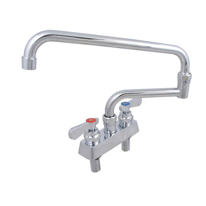 Evolution 4" Deck Mount S/S Faucet, 18" Swing Spout-cityfoodequipment.com