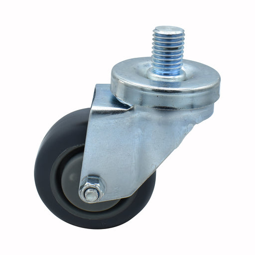 3" Gray Rubber Wheel 3/4"-10x1" Threaded Stem Swivel Caster-cityfoodequipment.com