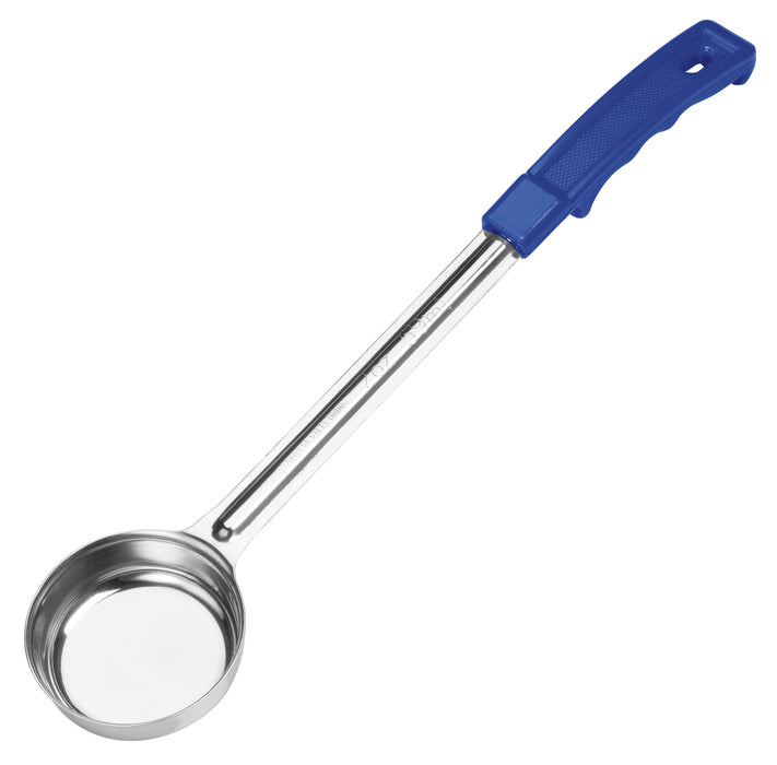 Winco Prime One-piece S/S 2oz Solid Food Portioner, Blue, NSF (12 Each)-cityfoodequipment.com