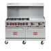 Iron Range Commercial Range, Natural Gas, 60"W, (6) 30,000 Btu Open Burners, 24" Griddle, 3-cityfoodequipment.com