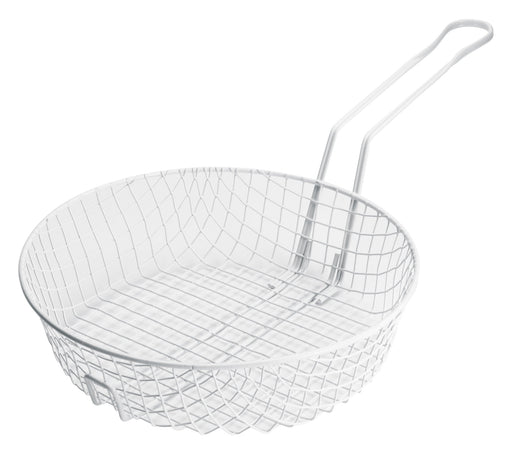 12" Breading Basket, Coarse Mesh, White Plastic Coating (12 Each)-cityfoodequipment.com