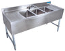 S/S 3 Compartment Underbar Sink 96"OAL 10X14X10D-cityfoodequipment.com