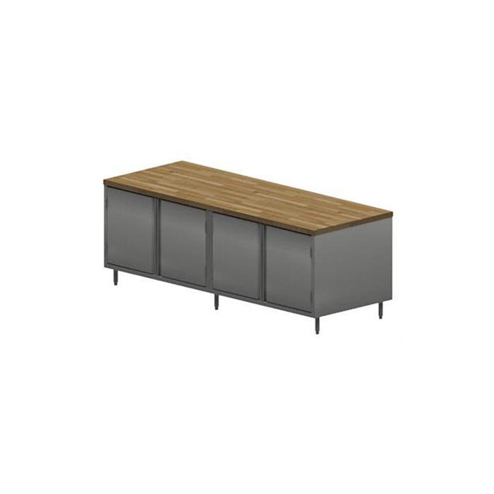 36" X 96" Maple Top Cabinet Base Chef Table Hinged Door-cityfoodequipment.com