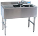 2 Comp Underbar Sink, 48"Oal, 10X14X10D Compartment S/S-cityfoodequipment.com