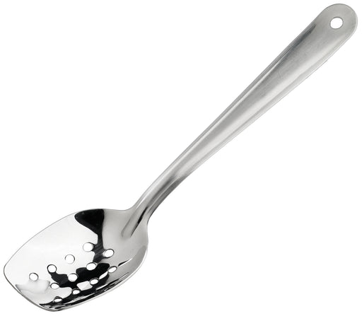 10" Slanted Plating Spoon, Perforated (6 Each)-cityfoodequipment.com