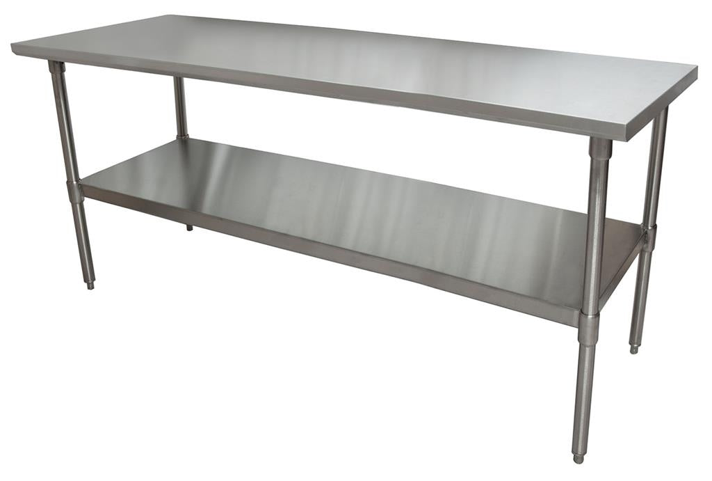 14 ga. S/S Work Table With S/S Undershelf 72"Wx30"D-cityfoodequipment.com