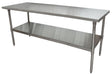 14 ga. S/S Work Table With S/S Undershelf 72"Wx30"D-cityfoodequipment.com