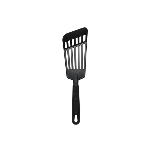 12" NYLON SLOTTED HEAT RESISTANT SPATULA, BLACK, 410°F LOT OF 12 (Ea)-cityfoodequipment.com