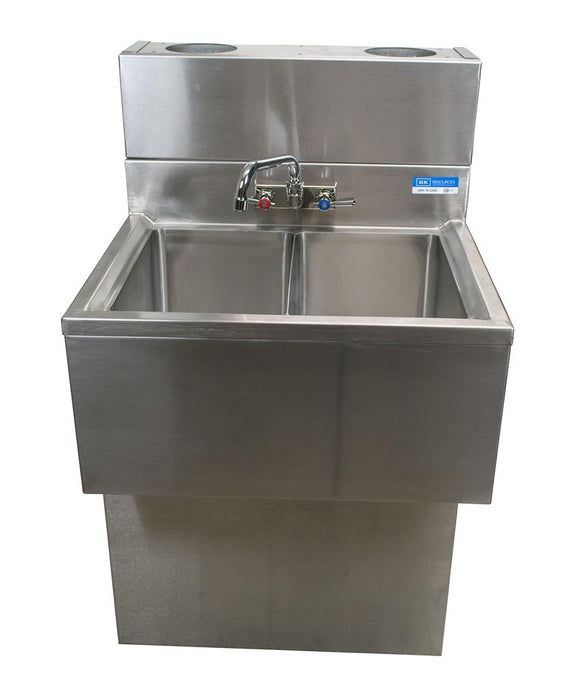 18"X48" S/S Underbar Sink w/ Left Drainboard Die Wall & SS Faucet-cityfoodequipment.com