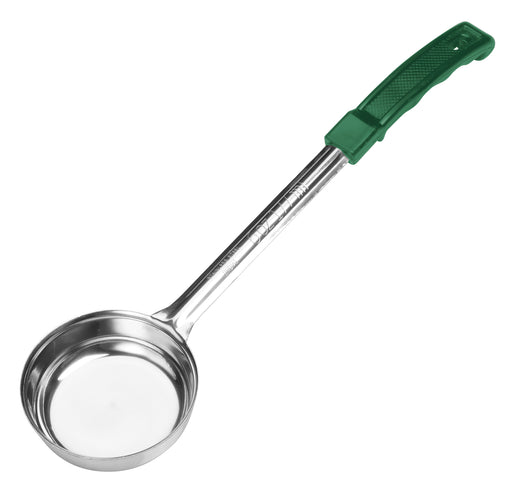 Winco Prime One-piece S/S 6oz Solid Food Portioner, Green, NSF (12 Each)-cityfoodequipment.com