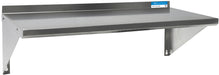 12" x 48" Stainless Steel T-430 18 Ga Wall Shelf-cityfoodequipment.com