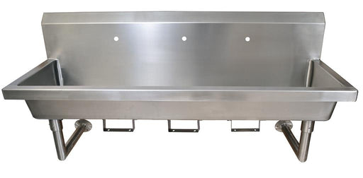 72" Wall Mount 3 Station Handwash Sink,1 Hole Splash Mount,Bracket-cityfoodequipment.com