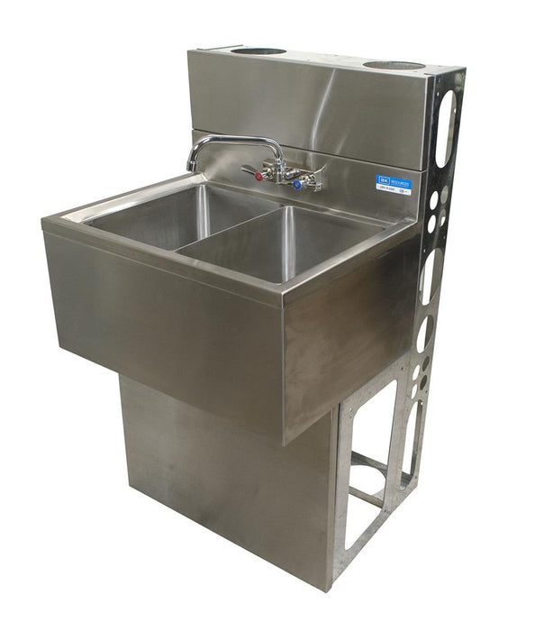 18"X24" S/S Underbar Sink w/ Die Wall & SS Faucet-cityfoodequipment.com