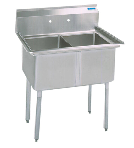 S/S 2 Compartments Sink 24" x 24" x 14" D Bowls-cityfoodequipment.com