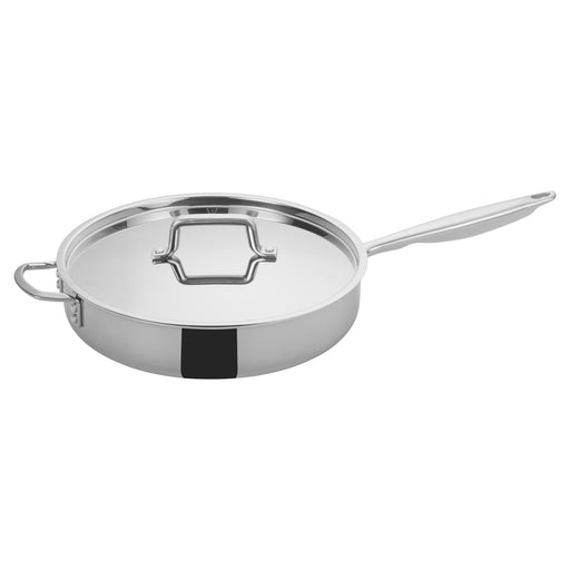 6qt Triply S/S Saute Pan w/ Cover, Helper Hdl (4 Set)-cityfoodequipment.com