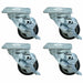 Set of (4) 3" Polyurethane Wheel Swivel Caster With 2-3/8"X3-5/8" Top Plate With Top Lock Brake-cityfoodequipment.com