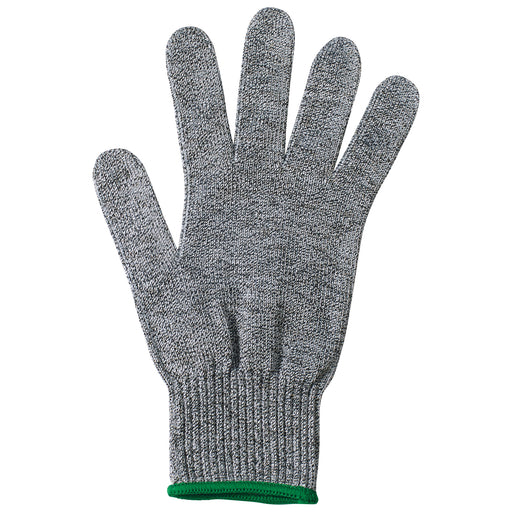 Cut Resistant Glove, M, Antimicrobial Agent, ANSI Lvl A5, Gray, Green Wristband (12 Each)-cityfoodequipment.com