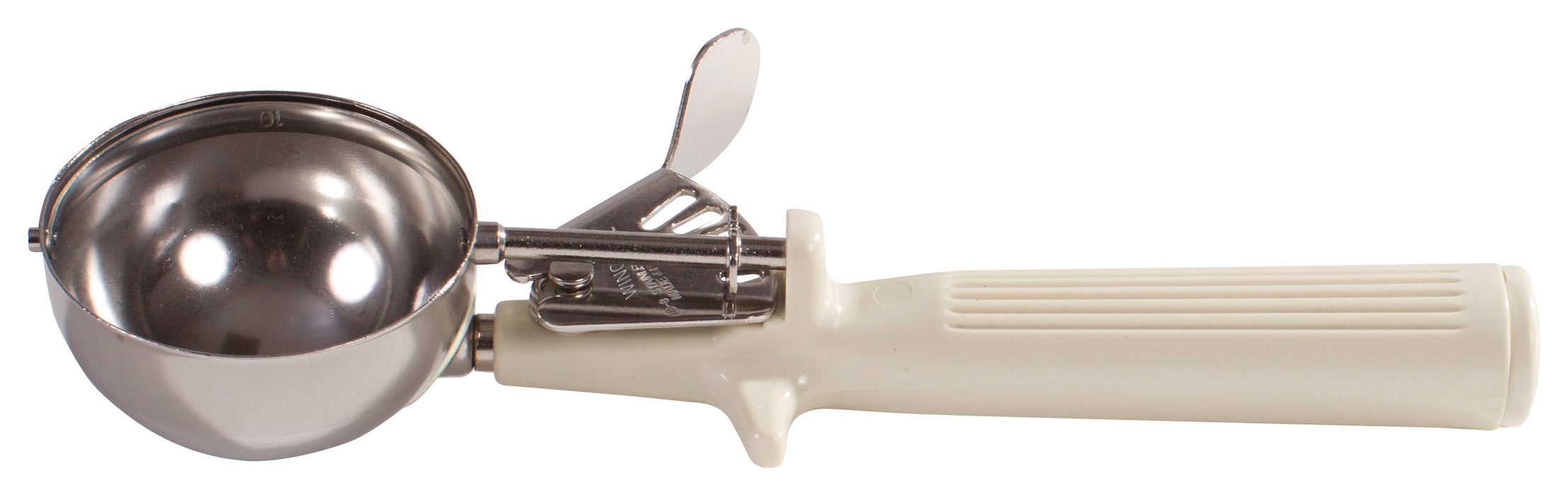 Ice Cream Disher, Size 10, One-piece Hdl, Ivory (12 Each)-cityfoodequipment.com