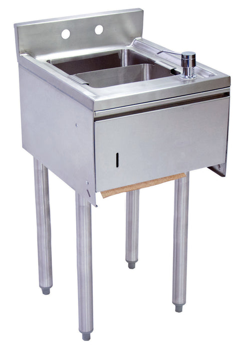 21"X12" S/S Underbar Dump Sink w/ Towel Dispenser w/ Faucet-cityfoodequipment.com