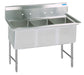 S/S 3 Compartments Sink, 10" Riser 24" x 24" x 14" D Bowls-cityfoodequipment.com