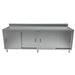 30" X 96" S/S Cabinet Base Chef Table 5" Riser Sliding Door-cityfoodequipment.com