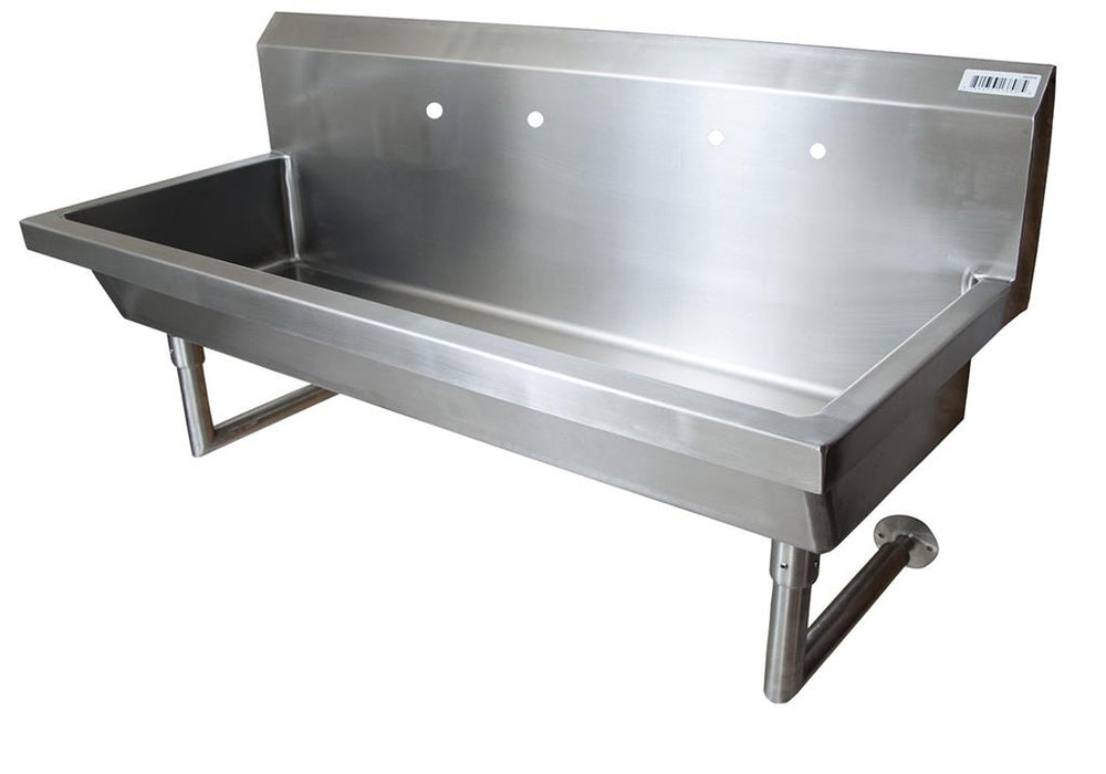 60" Wall Mount 2 Station Handwash Sink, 8" O.C. Splash Mount-cityfoodequipment.com