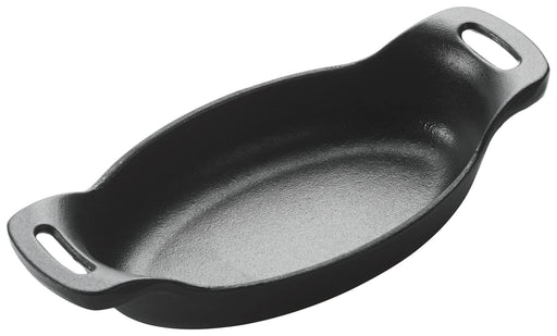 Mini Cast Iron, Induction Server, Oval, 9 Oz, 6-1/2" x 4-1/4",Matte Black Enamel (6 Each)-cityfoodequipment.com