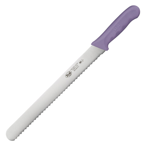 12" Wavy Edge Slicer, Purple PP Hdl, Straight, Allergen Free (6 Each)-cityfoodequipment.com