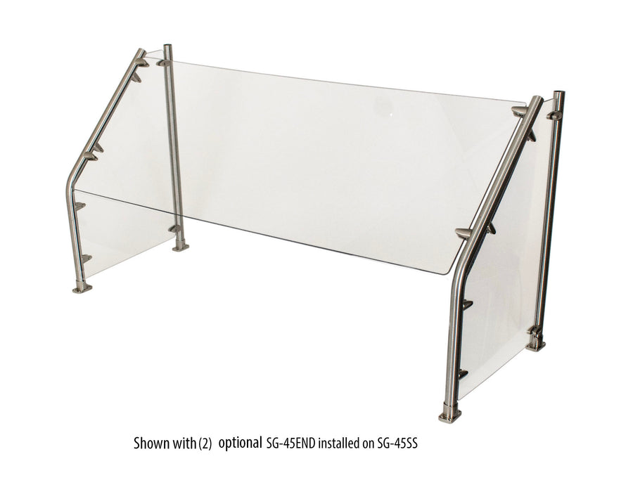 48" Self Serve 45 Angled Sneeze Guard with Glass-cityfoodequipment.com