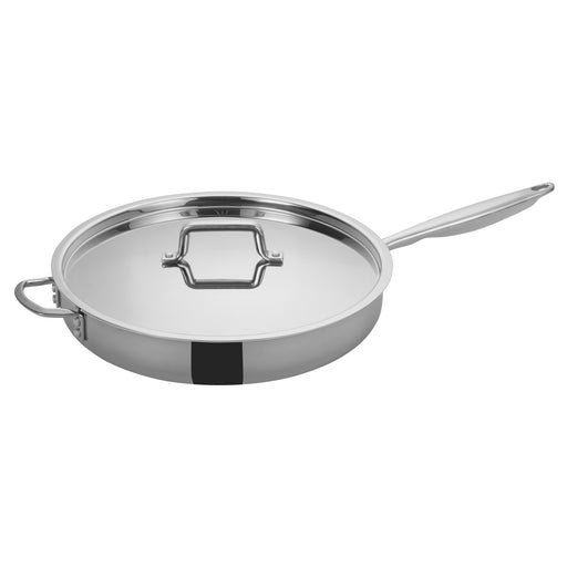 7.5qt Triply S/S Saute Pan w/ Cover, Helper Hdl (2 Set)-cityfoodequipment.com