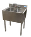 18"X24" S/S Underbar Sink w/ Legs 2 Compartment and Faucet-cityfoodequipment.com