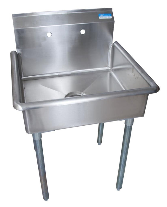 S/S 1 Compartment Utility Sink Galvanized Legs 24" x 21" x 8" Bowl-cityfoodequipment.com