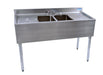 18"X48" Underbar Sink w/ Legs 2 Compartment Two Drainboards & Faucet-cityfoodequipment.com