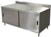 24" X 72" S/S Cabinet Base Chef Table 5" Riser Sliding Door-cityfoodequipment.com