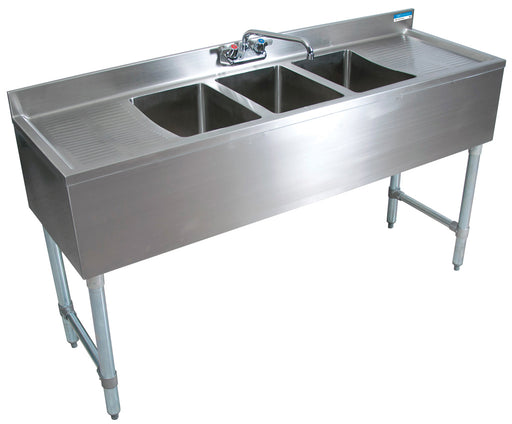 S/S 3 Comp Slim-Line UnderBar Sink 84"OAL 10X14X10D-cityfoodequipment.com