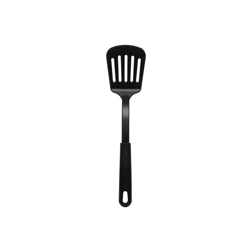 12" NYLON SLOTTED HEAT RESISTANT TURNER, BLACK, 410°F LOT OF 12 (Ea)-cityfoodequipment.com