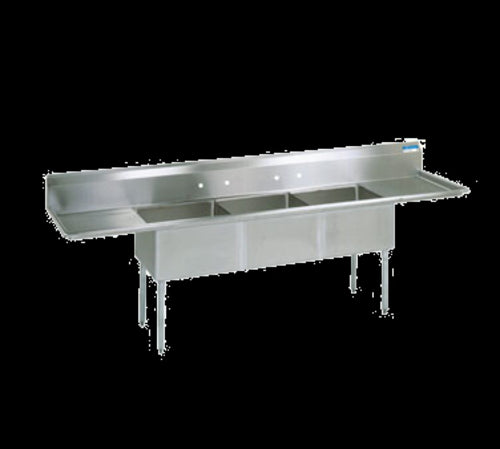 3 COMP SINK 24X24X14D 2-24" D B-cityfoodequipment.com